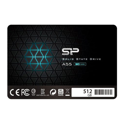 Silicon Power | 512GB SSD | 3D NAND A55 | SLC Cache Performance Boost | SATA III 2.5″ 7mm (0.28″) | Internal Solid State Drive | SSD